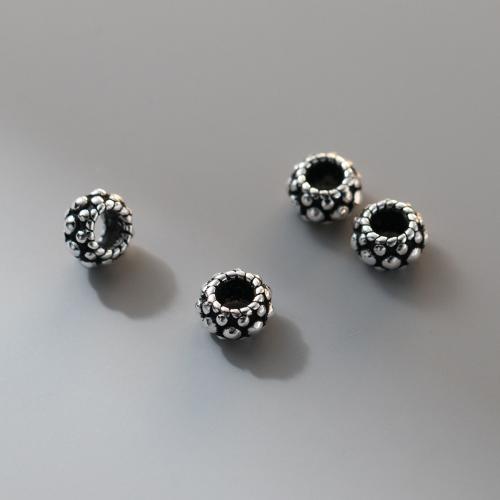 925 Sterling Silver Beads, plated, DIY, original color, 7x4mm, Hole:Approx 3.4mm, Sold By PC