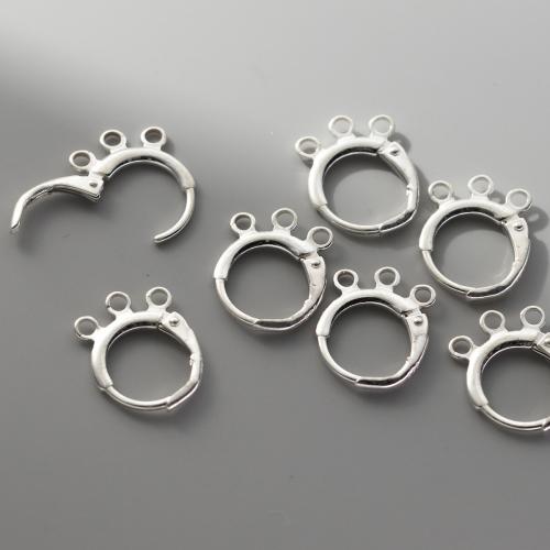 925 Sterling Silver Earring Drop Findings plated DIY silver color Approx 1.7mm Sold By Pair