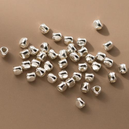 Spacer Beads Jóias, 925 prata esterlina, banhado, DIY, prateado, 3x3mm, Buraco:Aprox 1.3mm, vendido por PC