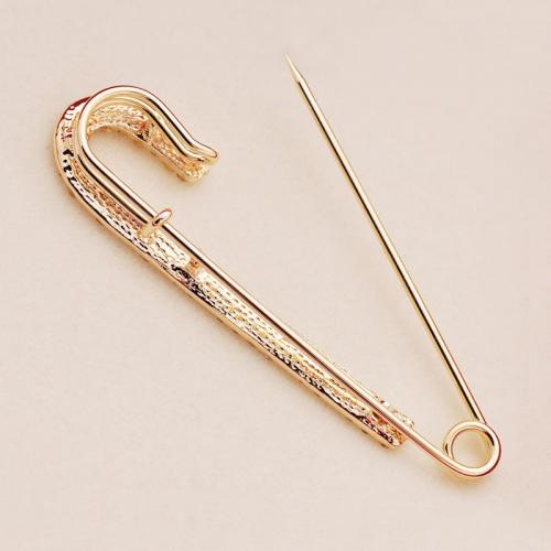 Zinc Alloy Safety Pin with Rhinestone fashion jewelry & for woman nickel lead & cadmium free Sold By PC