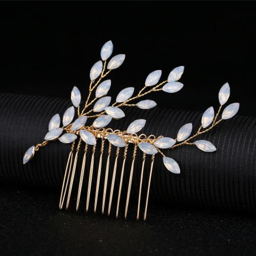 Decorative Hair Combs Zinc Alloy with Crystal fashion jewelry & for woman nickel lead & cadmium free Sold By PC