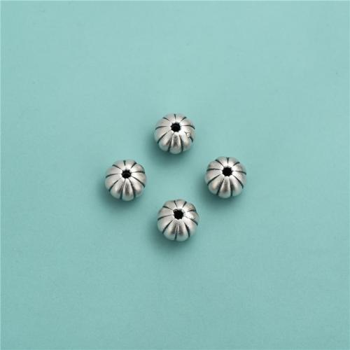 Spacer Beads Jóias, 925 prata esterlina, Melancia, DIY, 7mm, Buraco:Aprox 1.5mm, vendido por PC