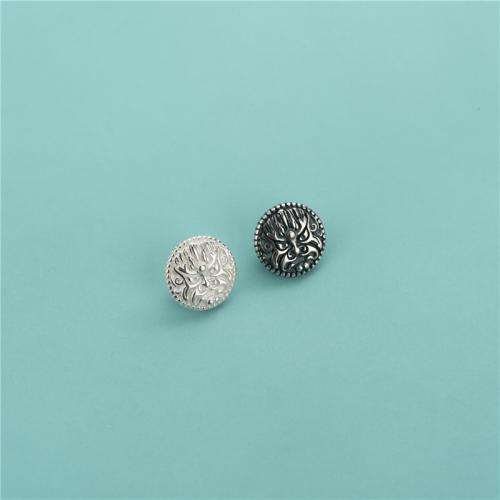 Jewelry Accessories, 925 Sterling Silver, Button Shape, DIY, more colors for choice, 9.30mm, Hole:Approx 3.3mm, Sold By PC