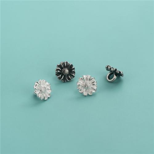 Jewelry Accessories, 925 Sterling Silver, Sunflower, DIY, more colors for choice, 9.70mm, Hole:Approx 3.2mm, Sold By PC