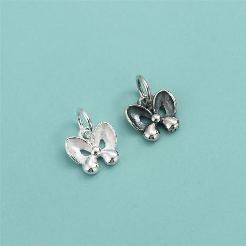 925 Sterling Silver Pendant Butterfly DIY Approx 3.8mm Sold By PC