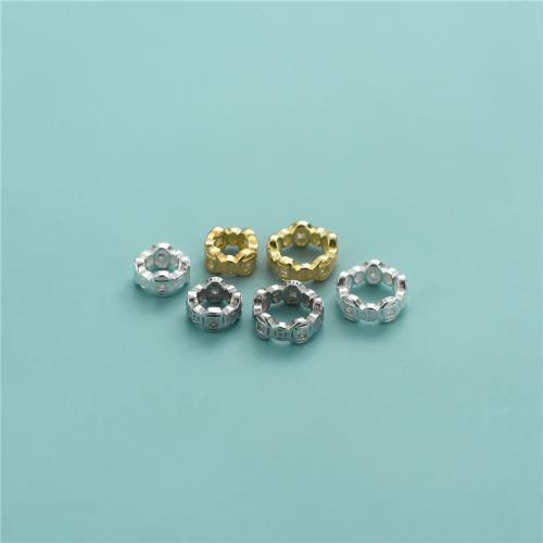 925 Sterling Silver Beads, plated, DIY & different size for choice & with rhinestone, more colors for choice, Sold By PC