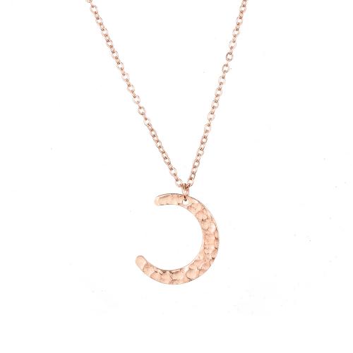 Stainless Steel Jewelry Necklace 316 Stainless Steel with 8cm extender chain Moon Vacuum Ion Plating fashion jewelry & for woman nickel lead & cadmium free Length Approx 42 cm Sold By PC