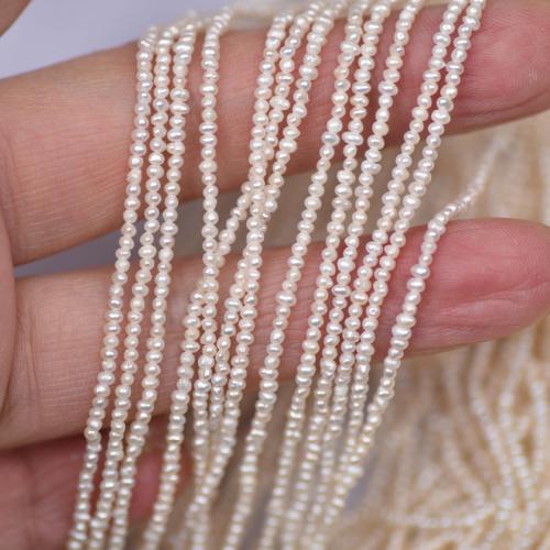 Perles nacres baroques de culture d'eau douce , perle d'eau douce cultivée, DIY, blanc, Length about 1.5-1.8mm, Vendu par Environ 38 cm brin