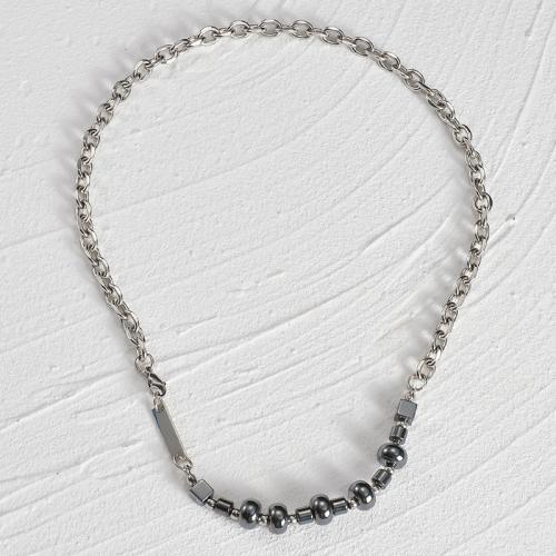 Nehrđajućeg čelika, nakit ogrlice, 304 nehrđajućeg čelika, uglađen, modni nakit & za žene, nikal, olovo i kadmij besplatno, Dužina Približno 51 cm, Prodano By PC