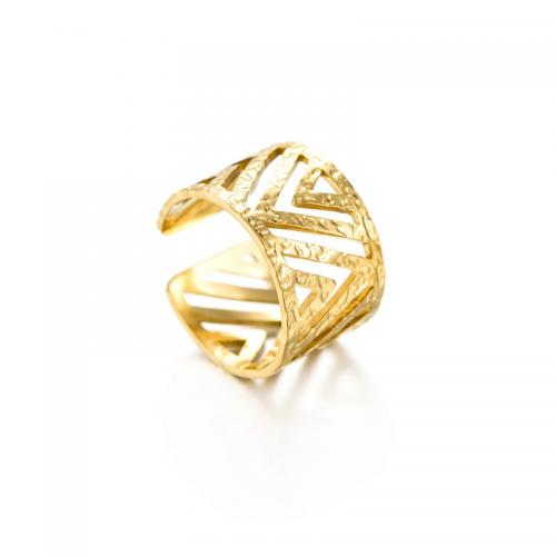 Ring Finger Titantium stali, 14K złota chromowana, biżuteria moda & dla kobiety & pusty, bez zawartości niklu, ołowiu i kadmu, sprzedane przez PC