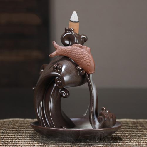 Backflow Incense Burner, Porcelain, handmade, for home and office & durable, 120x140mm, Sold By PC
