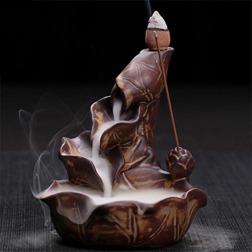 Backflow Incense Burner, Porcelain, handmade, for home and office & durable & multifunctional, more colors for choice, 90x102mm, Sold By PC