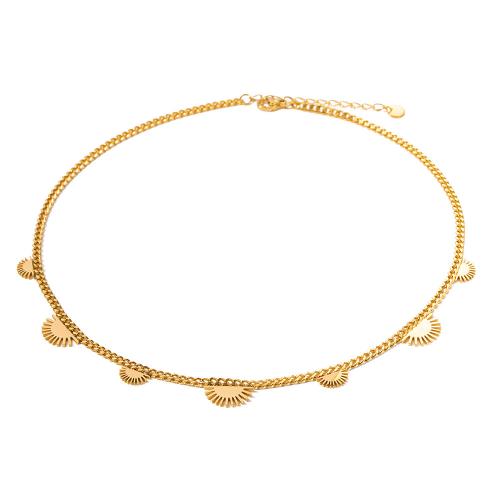 Stainless Steel Jewelry Necklace 304 Stainless Steel with 4.5cm extender chain 18K gold plated fashion jewelry & for woman golden Length Approx 41 cm Sold By PC