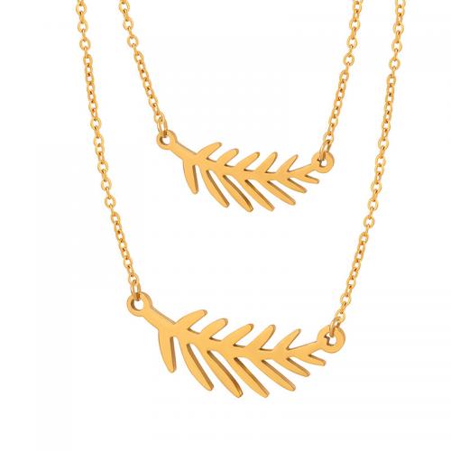Titanstahl Halskette, mit Verlängerungskettchen von 5cm, 18K vergoldet, Modeschmuck & verschiedene Größen vorhanden & für Frau, goldfarben, Länge:ca. 40 cm, verkauft von PC