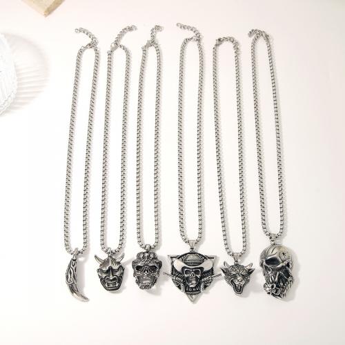Stainless Steel Jewelry Necklace, 304 Stainless Steel, with 5cm extender chain, fashion jewelry & different styles for choice & for man, Length:Approx 44 cm, Sold By PC