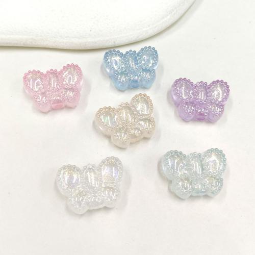 Plated Acrylic Beads, Butterfly, UV plating, DIY, more colors for choice, 18x24mm, Approx 100PCs/Bag, Sold By Bag