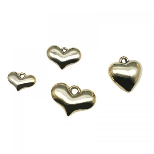Acrylic Pendants, Heart, gold color plated, DIY & different size for choice, Approx 100PCs/Bag, Sold By Bag