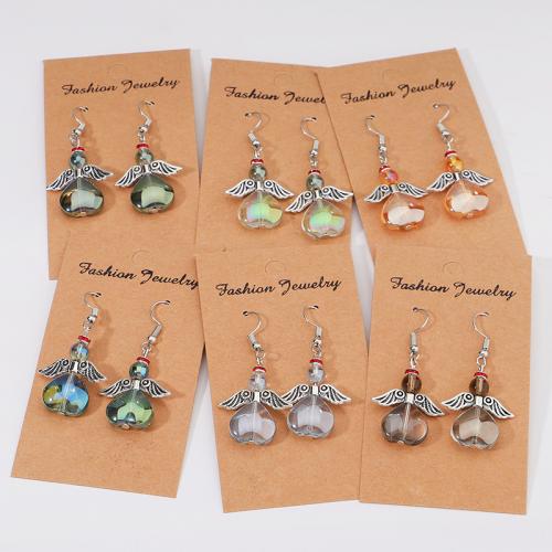 Brass Drop Earring, with Crystal, plated, fashion jewelry & for woman, more colors for choice, nickel, lead & cadmium free, 50x25mm, Sold By Pair