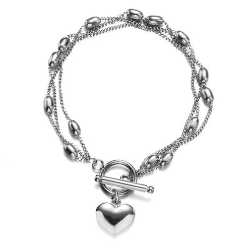 Stainless Steel Jewelry Bracelet 304 Stainless Steel plated multilayer & for woman nickel lead & cadmium free Sold By PC