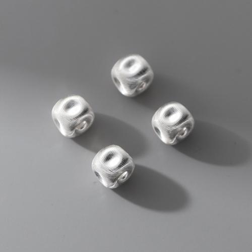 Spacer Beads Jóias, 925 prata esterlina, banhado, DIY, prateado, 6mm, Buraco:Aprox 1.8mm, vendido por PC