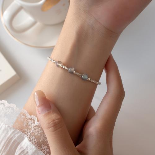 925 Sterling Silver Bangle Bracelet with Moonstone with 4CM extender chain handmade for woman silver color Length Approx 17.5 cm Sold By PC