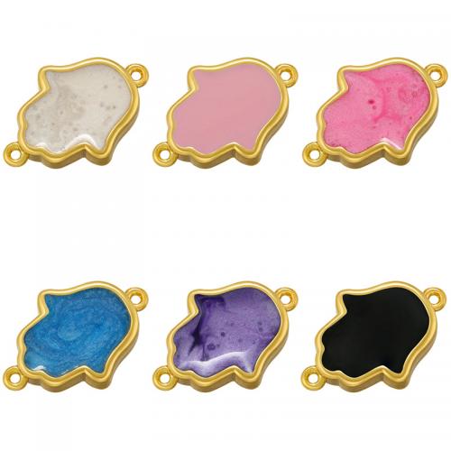 Mässing smycken Connector, plated, DIY & emalj, fler färger för val, 19x12.50mm, Säljs av PC
