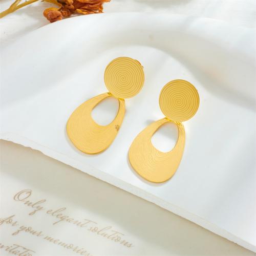 Edelstahl Tropfen Ohrring, 304 Edelstahl, Modeschmuck & für Frau, goldfarben, frei von Nickel, Blei & Kadmium, 45x20mm, verkauft von Paar
