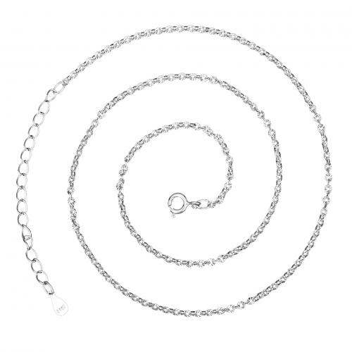925 Sterling Silver Necklace Chain with 2inch extender chain plated DIY & Unisex Length Approx 15.7 Inch Sold By PC
