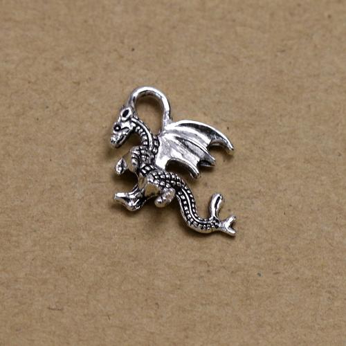 Tibetan Style Animal Pendants, Dragon, antique silver color plated, vintage & DIY, nickel, lead & cadmium free, 20x15x5mm, Approx 100PCs/Bag, Sold By Bag