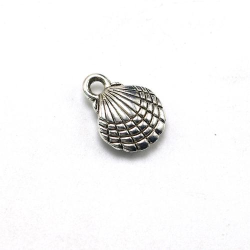Tibetan Style Pendants, Shell, antique silver color plated, vintage & DIY, nickel, lead & cadmium free, 13x10x4mm, Approx 100PCs/Bag, Sold By Bag