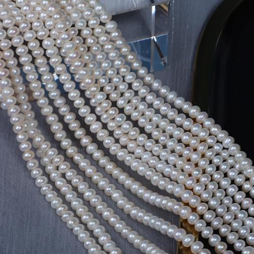 Keishi kultivované sladkovodní perle, Sladkovodní Pearl, DIY, bílý, Length about 5-5.5mm, Prodáno za Cca 36-37 cm Strand