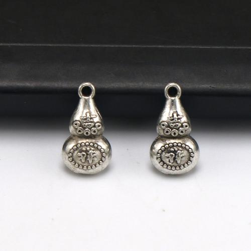 Tibetan Style Pendants, Calabash, antique silver color plated, vintage & DIY, nickel, lead & cadmium free, 7x13x4.50mm, Approx 100PCs/Bag, Sold By Bag