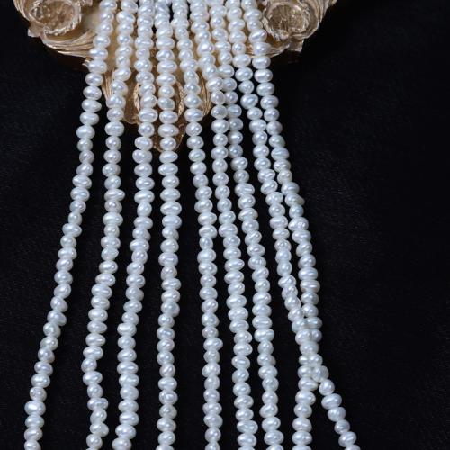 Perles d'eau douce de culture de riz, perle d'eau douce cultivée, DIY, blanc, Length about 3-3.5mm, Vendu par Environ 37 cm brin