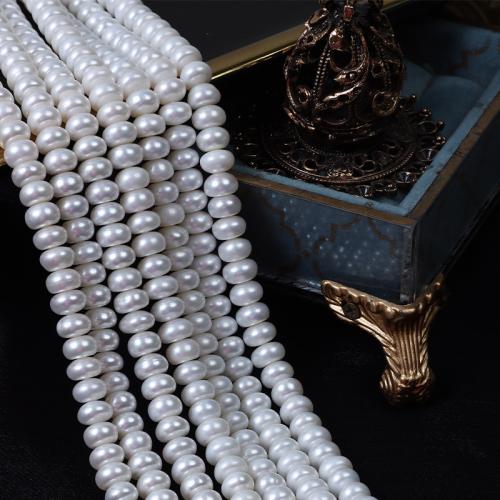Perle perline Keishi coltivate d'acqua dolce, perla d'acquadolce coltivata naturalmente, DIY, bianco, 9mm, Venduto per Appross. 39 cm filo