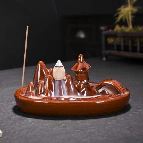 Backflow Incense Burner, Porcelain, handmade, for home and office & durable & multifunctional, 145x105x65mm, Sold By PC