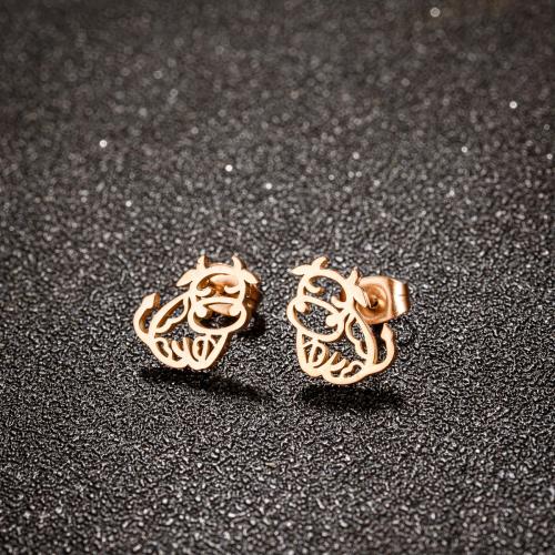 Stainless Steel Stud Earrings 304 Stainless Steel Cow fashion jewelry & for woman Sold By Pair