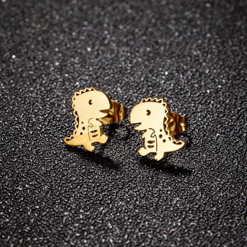 Stainless Steel Stud Earrings 304 Stainless Steel Dinosaur fashion jewelry & for woman Sold By Pair