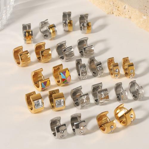 Rustfrit stål Lever Tilbage Earring, 304 rustfrit stål, mode smykker & forskellige stilarter for valg & for kvinde, flere farver til valg, Solgt af par