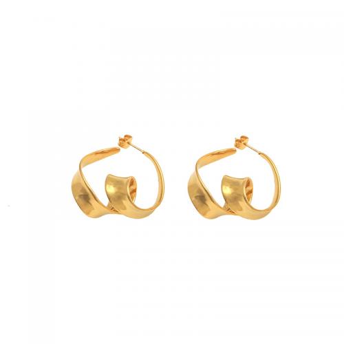 Edelstahl Ohrringe, 304 Edelstahl, Modeschmuck & für Frau, goldfarben, 32x9mm, verkauft von Paar