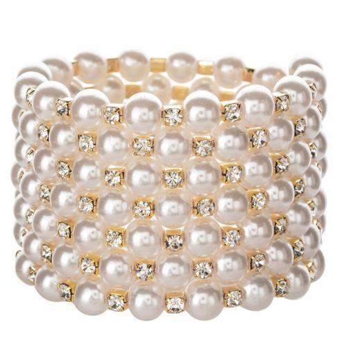 Bijoux bracelets de mode, perle de plastique, avec alliage de zinc, Placage, bijoux de mode & pour femme, plus de couleurs à choisir, Vendu par PC