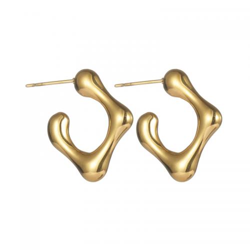 Edelstahl Ohrringe, 304 Edelstahl, 18K vergoldet, Modeschmuck & für Frau, frei von Nickel, Blei & Kadmium, 25x21mm, verkauft von Paar