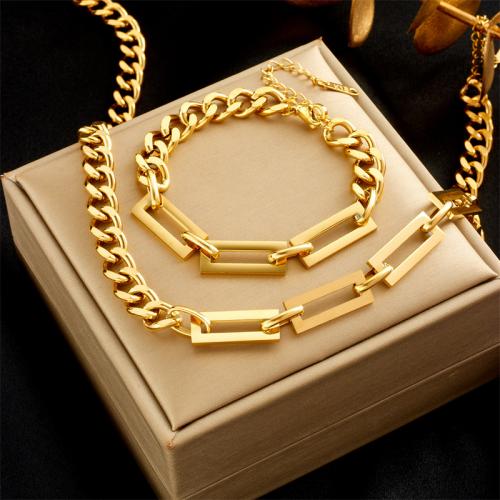 Stainless Steel Jewelry Necklace 304 Stainless Steel fashion jewelry & Unisex golden nickel lead & cadmium free Sold By PC