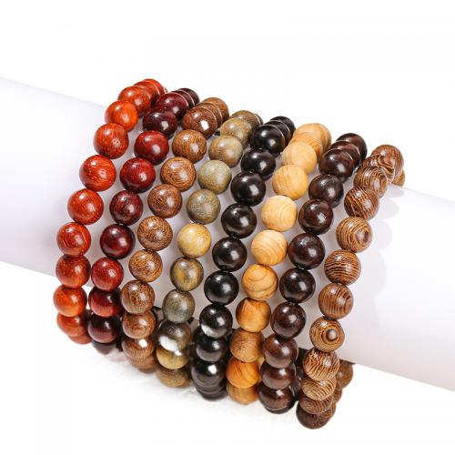 Wood Bracelet, Round, handmade, different materials for choice & Unisex & different size for choice, Length:Approx 6 Inch, Sold By PC