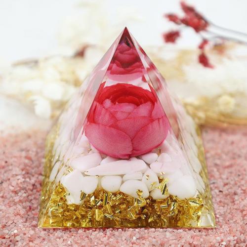 Resin Pyramid Decoration with Gemstone Pyramidal epoxy gel  Sold By PC