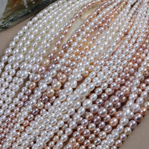 Cultured Rice Freshwater Pearl Beads DIY Length about 4-9mm Sold Per Approx 40 cm Strand