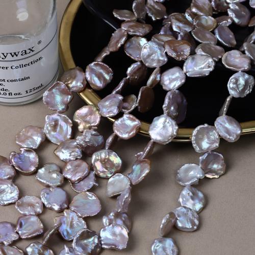 Barok ferskvandskulturperle Beads, Ferskvandsperle, du kan DIY, lilla, Length about 14-15mm, Solgt Per Ca. 40 cm Strand