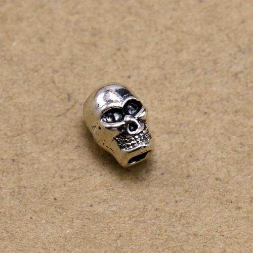 Tibetan Style Jewelry Beads, Skull, antique silver color plated, vintage & DIY, nickel, lead & cadmium free, 9x9x6mm, Approx 100PCs/Bag, Sold By Bag