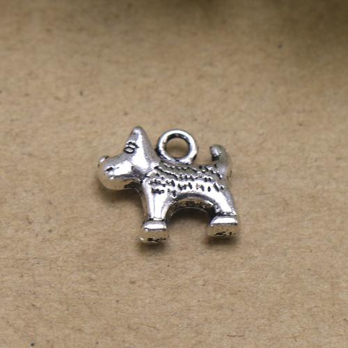 Tibetan Style Animal Pendants, Dog, antique silver color plated, vintage & DIY, nickel, lead & cadmium free, 14x13x4.50mm, Approx 100PCs/Bag, Sold By Bag