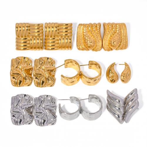 Boucle d'oreille de gaujon en acier inoxydable, Acier inoxydable 304, bijoux de mode & styles différents pour le choix & pour femme, plus de couleurs à choisir, Vendu par paire