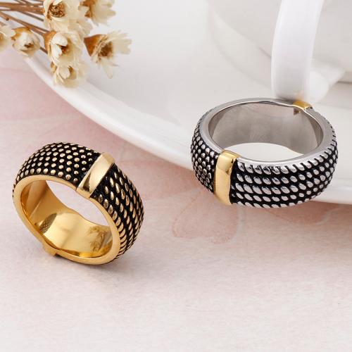 Titanium Čelik Finger Ring, pomahnita, modni nakit & različite veličine za izbor & za žene, više boja za izbor, nikal, olovo i kadmij besplatno, wide:9mm, Prodano By PC